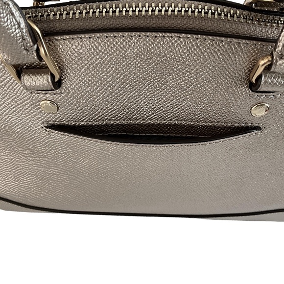 Coach Mini Sierra Dome Satchel Crossgrain Metallic Light Gold Leather F22315 - Picture 6 of 9